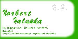 norbert halupka business card